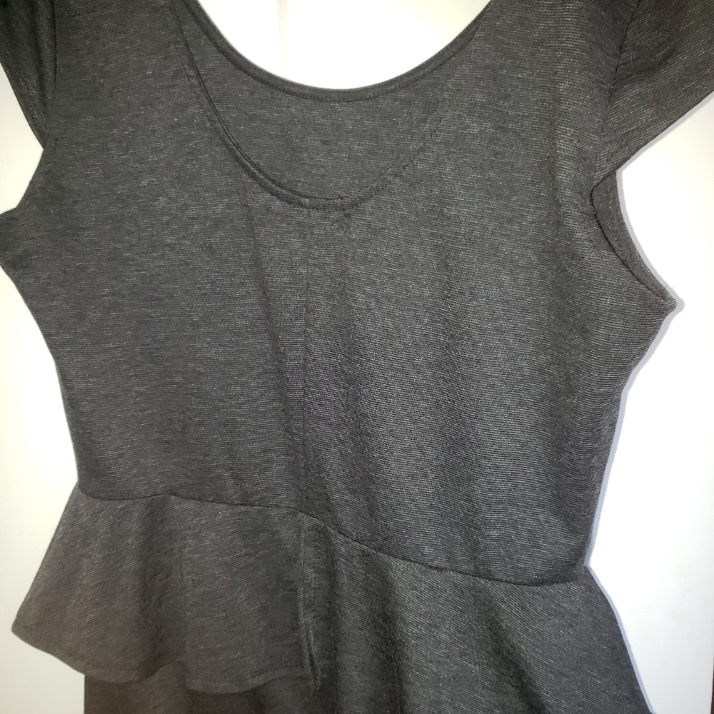 Charlotte Russe | XL | Gray Peplum Knit Dress - Picture 4 of 5